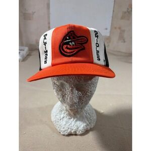 Vintage‎ Baltimore Orioles Annco Trucker Hat Snapback Orange Black MLB Large